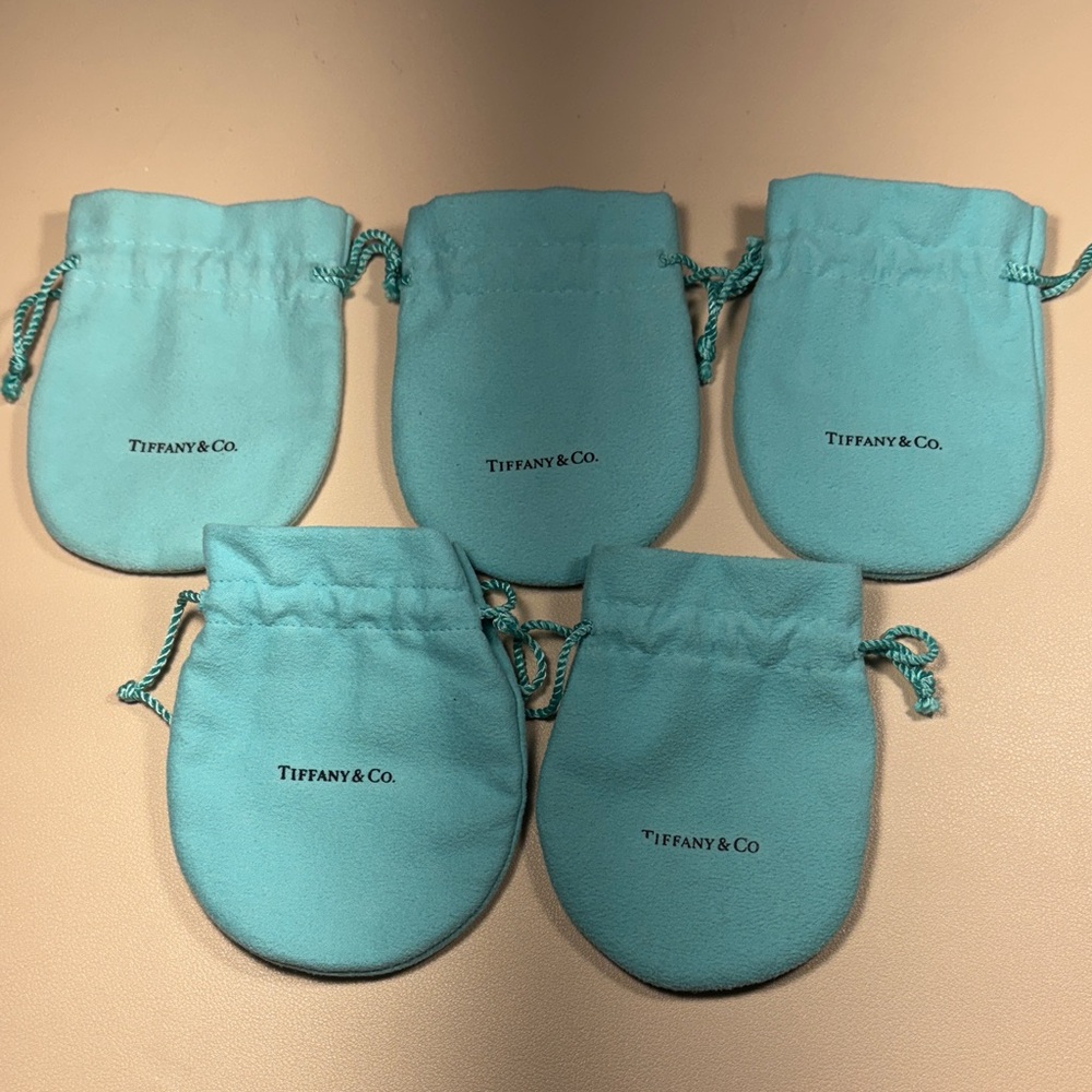 5 big Tiffany & Co. Aqua Jewelry Pouches
